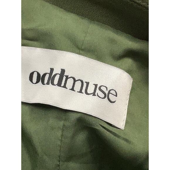 NWT Odd Muse Green Classic Muse Blazer Jacket Belt M - Picture 3 of 5